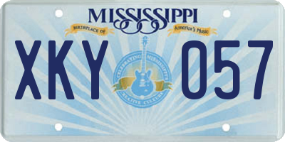 MS license plate XKY057