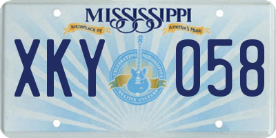 MS license plate XKY058