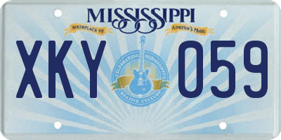 MS license plate XKY059