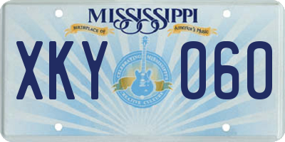 MS license plate XKY060