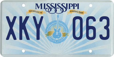 MS license plate XKY063