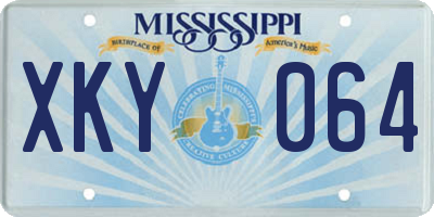 MS license plate XKY064