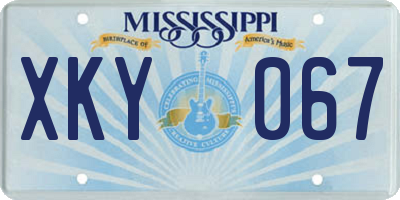 MS license plate XKY067