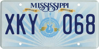MS license plate XKY068