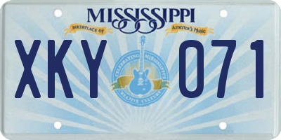 MS license plate XKY071