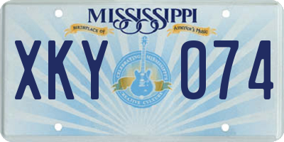 MS license plate XKY074