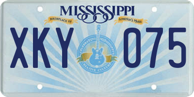 MS license plate XKY075