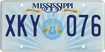 MS license plate XKY076