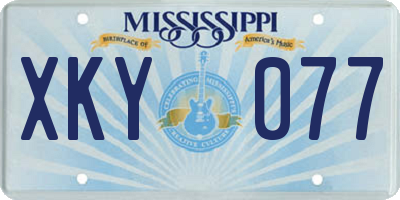 MS license plate XKY077