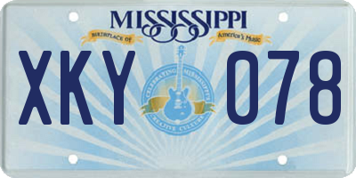MS license plate XKY078