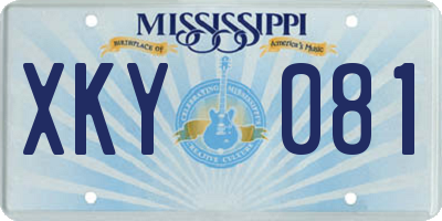 MS license plate XKY081