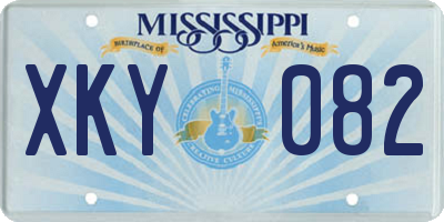 MS license plate XKY082