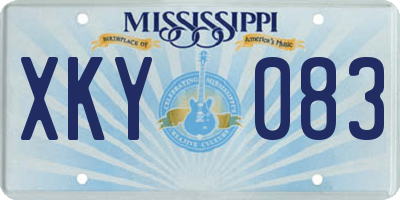 MS license plate XKY083