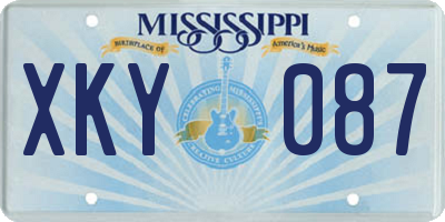 MS license plate XKY087