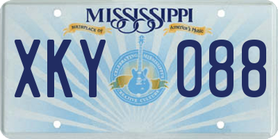 MS license plate XKY088