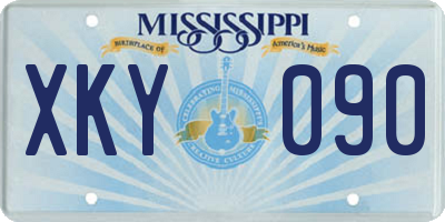 MS license plate XKY090