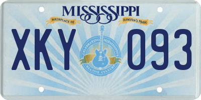 MS license plate XKY093