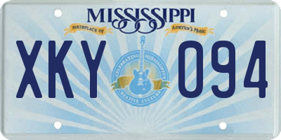 MS license plate XKY094