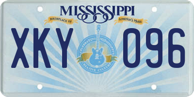 MS license plate XKY096