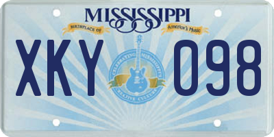 MS license plate XKY098