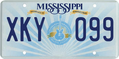 MS license plate XKY099