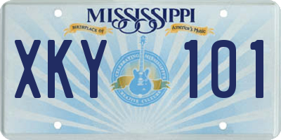 MS license plate XKY101
