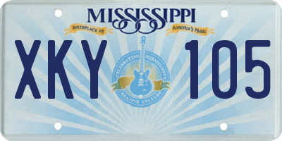 MS license plate XKY105