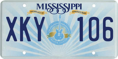 MS license plate XKY106