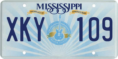 MS license plate XKY109