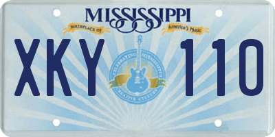 MS license plate XKY110