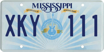MS license plate XKY111