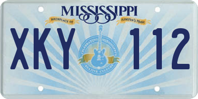 MS license plate XKY112