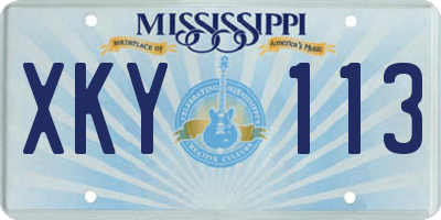 MS license plate XKY113