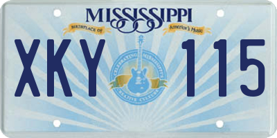 MS license plate XKY115