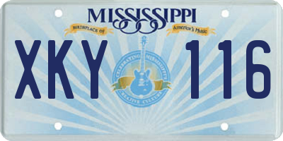 MS license plate XKY116