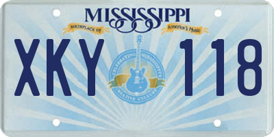 MS license plate XKY118