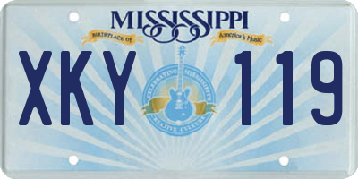 MS license plate XKY119