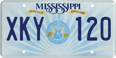 MS license plate XKY120