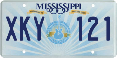 MS license plate XKY121
