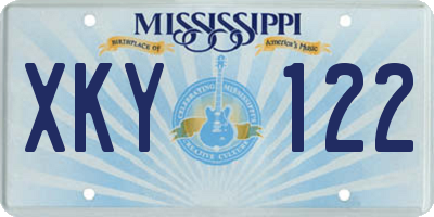 MS license plate XKY122