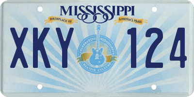 MS license plate XKY124