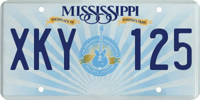 MS license plate XKY125
