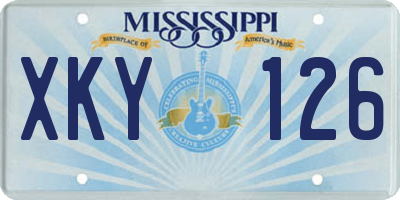 MS license plate XKY126