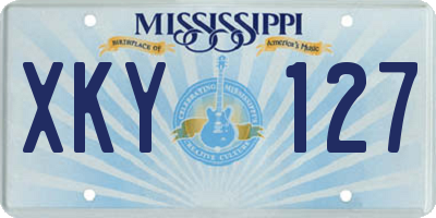 MS license plate XKY127