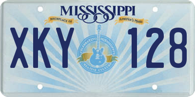 MS license plate XKY128
