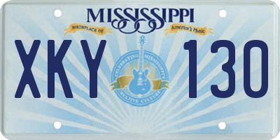 MS license plate XKY130