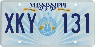 MS license plate XKY131