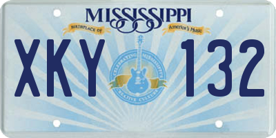 MS license plate XKY132
