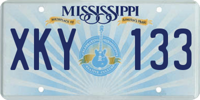 MS license plate XKY133