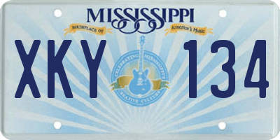 MS license plate XKY134